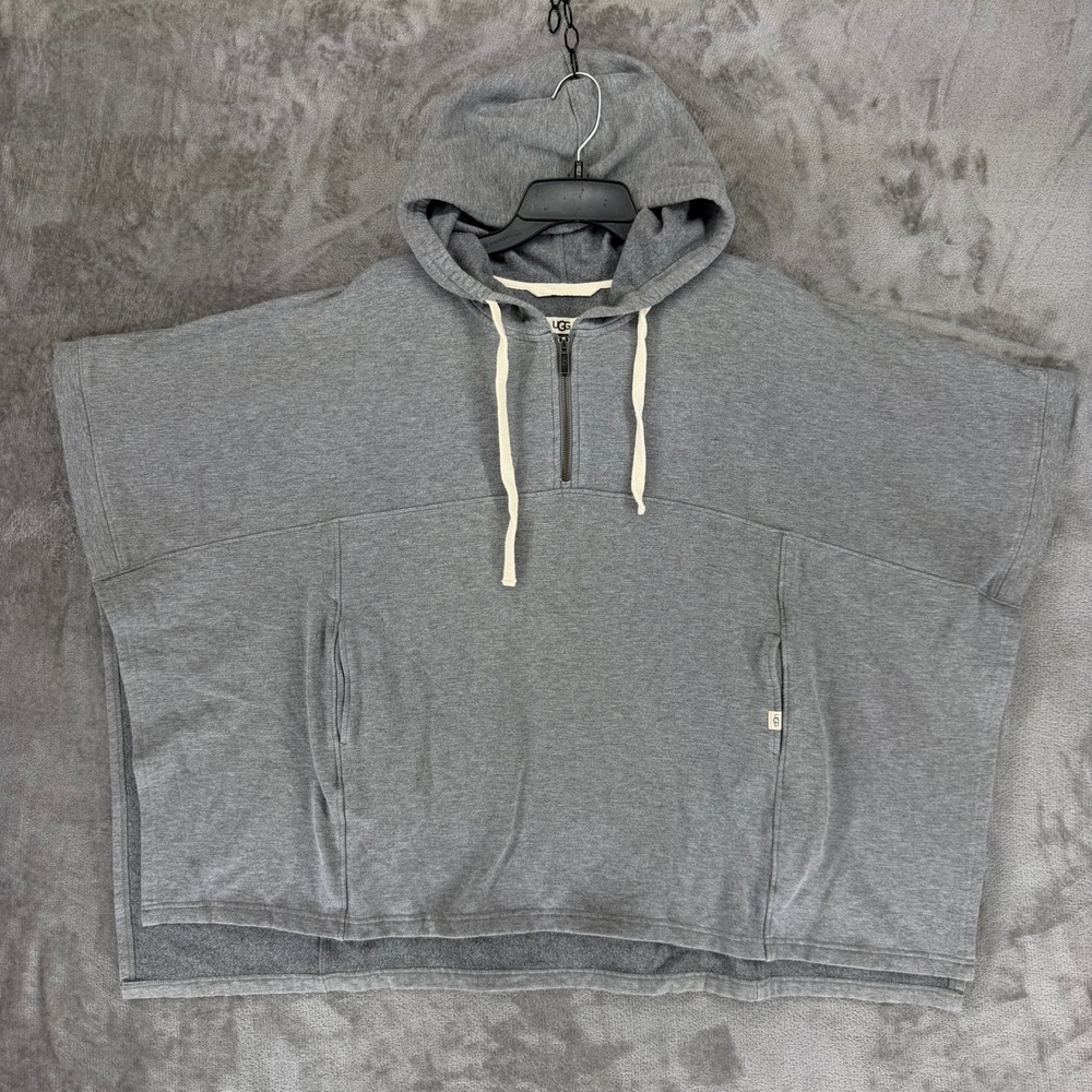 UGG Judith Half Zip Hoodie Poncho Heather Grey Oversized Fleece 1111311 XL/XXL‎